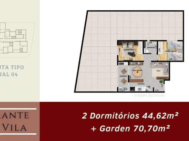 Apartamento Garden com 2 dormitórios à venda, 115 m² por R$ 600.442,20 - Vila Ré - São Paulo/SP