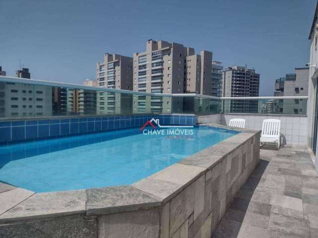 Apartamento com 86 m2,  2 dormitórios, 1 suíte, dependência de serviço completa, 1 vaga suficiente, serviço de praia, nas astúrias - guarujá/sp