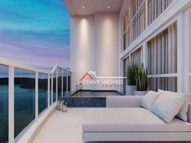 Apartamento Duplex com 4 dormitórios à venda, 500m - Ponta da Praia - Santos/SP