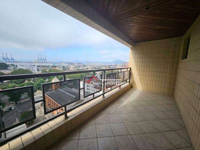 Apartamento com 63m², 1 dormitório, varanda, 1 vaga de garagem demarcada, na aparecida - santos/sp