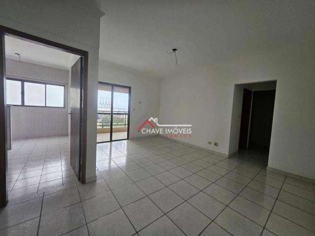 Apartamento com 63m², 1 dormitório, varanda, 1 vaga de garagem demarcada, na aparecida - santos/sp