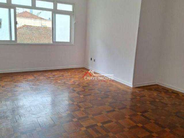 Apartamento com 124 m2, 3 dormitórios, garagem fechada, na aparecida - santos/sp