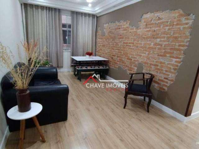 Apartamento com 2 dormitórios à venda, 73 m² por R$ 480.000,00 - Pompéia - Santos/SP