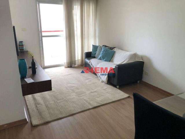 Apartamento com 1 dormitório mobiliado para alugar, 65 m² por R$ 3.597/mês - Encruzilhada - Santos/SP