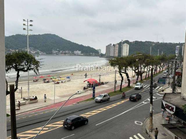 Apto 01 dorm com suíte i 01 vaga | vista linda frente mar i reformado i pé na areia | gonzaguinha