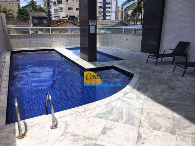 Apartamento com 3 dormitórios para alugar, 107 m² por R$ 3.900,00/mês - Vila Guilhermina - Praia Grande/SP