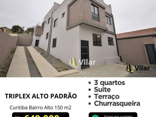 Sobrado com 3 dormitórios à venda, 150 m² por R$ 649.000,00 - Bairro Alto - Curitiba/PR