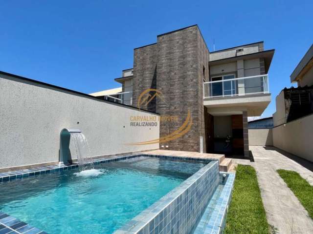 Lindíssima casa sobreposta superior frente mar com piscina e churrasqueira em itanhaém!!