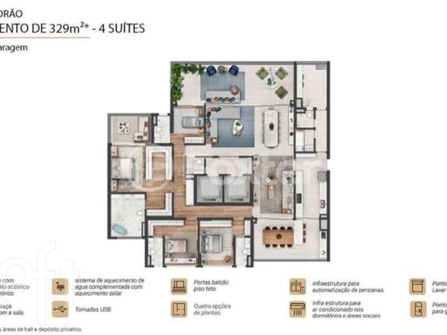 Apartamento com 4 quartos à venda na Avenida Ibirapuera, 14500, Indianópolis, São Paulo, 311 m2 por R$ 11.008.000