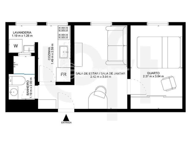 Apartamento com 2 quartos à venda na Rua Vinte e Cinco de Janeiro, 102, Luz, São Paulo, 43 m2 por R$ 234.900