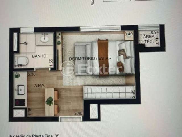 Apartamento com 1 quarto à venda na Rua Iperoig, 229, Perdizes, São Paulo, 22 m2 por R$ 425.000