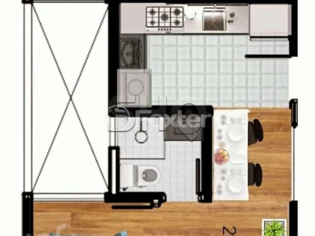 Apartamento com 1 quarto à venda na Rua Malie Brenner, 215, Vila Dom Pedro II, São Paulo, 28 m2 por R$ 196.000