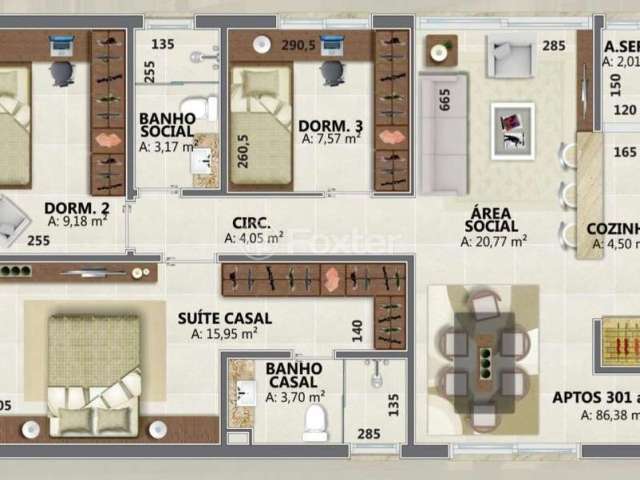 Apartamento com 3 quartos à venda na Rua Barão do Triunfo, 261, Menino Deus, Porto Alegre, 86 m2 por R$ 931.000