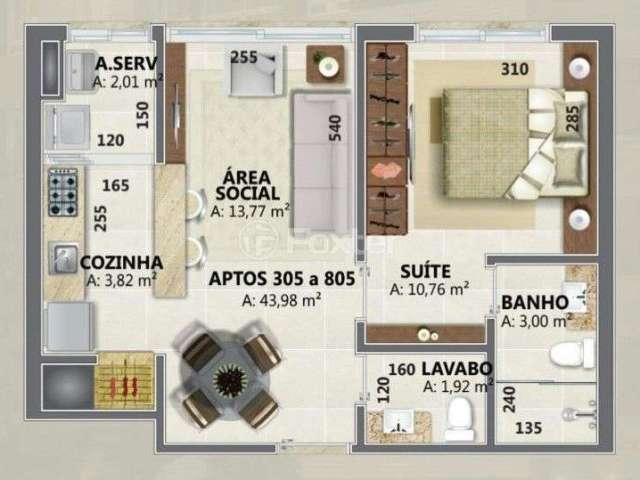 Apartamento com 1 quarto à venda na Rua Barão do Triunfo, 261, Menino Deus, Porto Alegre, 43 m2 por R$ 479.000