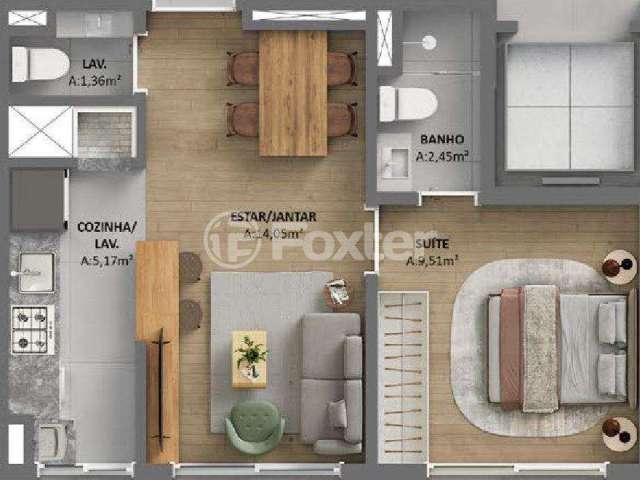 Apartamento com 1 quarto à venda na Rua Castro Alves, 1055, Rio Branco, Porto Alegre, 59 m2 por R$ 876.433