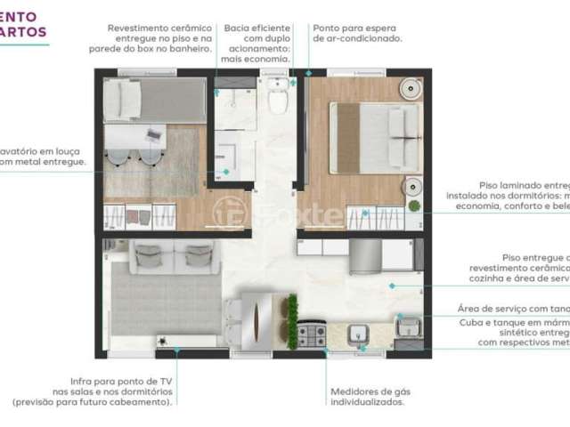 Apartamento com 2 quartos à venda na Rua Reverendo Olavo Nunes, 280, Rubem Berta, Porto Alegre, 39 m2 por R$ 220.814