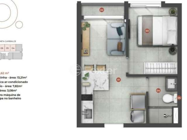 Apartamento com 1 quarto à venda na Rua Anita Garibaldi, 1325, Boa Vista, Porto Alegre, 29 m2 por R$ 459.900