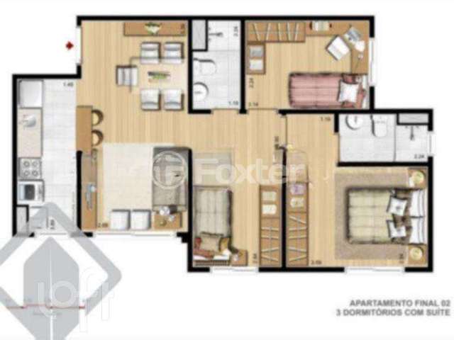 Apartamento com 3 quartos à venda na Rua Tenente Ary Tarrago, 1640, Jardim Itu Sabará, Porto Alegre, 60 m2 por R$ 349.999