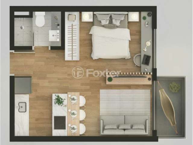 Apartamento com 1 quarto à venda na Rua Tomaz Flores, 219, Bom Fim, Porto Alegre, 33 m2 por R$ 536.000