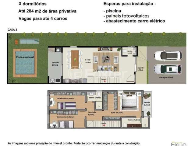 Casa em condomínio fechado com 3 quartos à venda na Rua Padre João Batista Reus, 366, Camaquã, Porto Alegre, 284 m2 por R$ 1.190.000