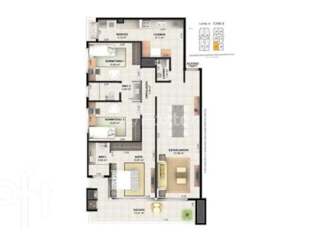 Apartamento com 3 quartos à venda na Avenida Barão do Rio Branco, 79, Centro, Palhoça, 124 m2 por R$ 850.000