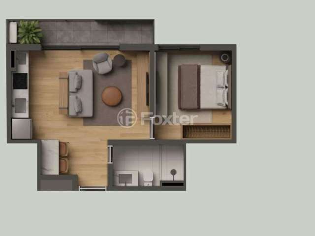 Apartamento com 1 quarto à venda na Rua Atanásio Belmonte, 267, Boa Vista, Porto Alegre, 41 m2 por R$ 437.500