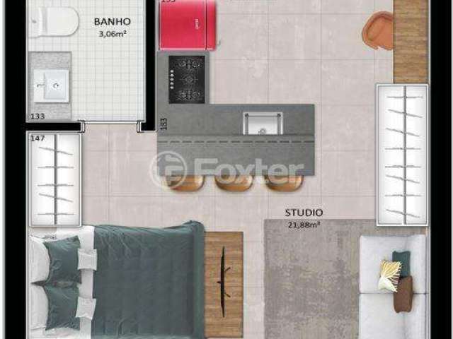 Loft com 1 quarto à venda na Travessa Carmem, 96, Moinhos de Vento, Porto Alegre, 30 m2 por R$ 489.298