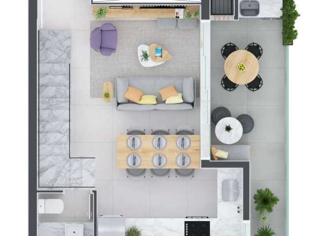 Apartamento com 2 quartos à venda na Rua Petit Carneiro, 121, Água Verde, Curitiba, 60 m2 por R$ 799.000