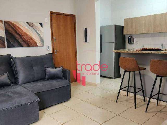 Apartamento Mobiliado e Decorado para Locação de 01 Quarto no Bairro Jardim Nova Aliança Sul em Ribeirão Preto Completo em Armários.