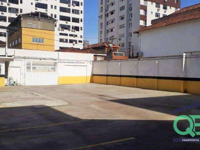 Terreno para alugar, 438 m² por R$ 7.380,00/mês - Embaré - Santos/SP