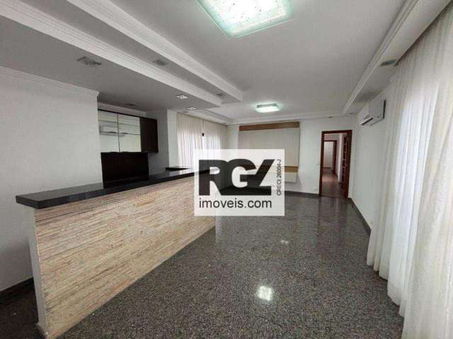 Apartamento com 3 dormitórios para alugar, 136 m² por R$ 7.500,00/mês - Pompéia - Santos/SP