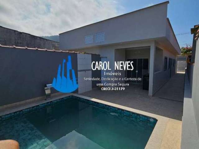 Casa nova 2 dormitorios suite piscina financiamento bancario itanhaem