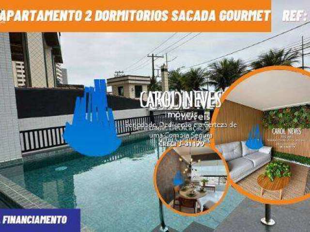 Apartamento 2 dormitorios sacada gourmet piscina lado praia praia grande