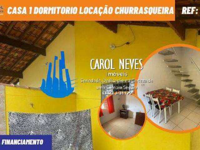 Casa 1 dormitorio temporada churrasqueira lado pista mongagua