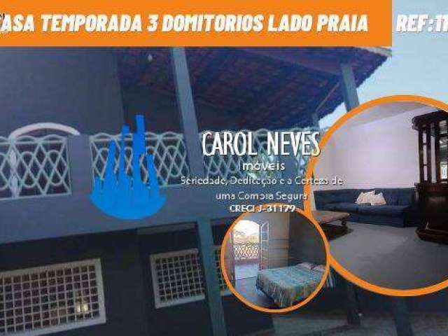 Casa temporada 3 domitorios lado praia mongagua