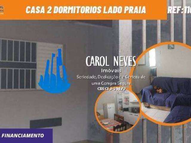 Casa 2 dormitorios lado praia financiamento bancario mongagua