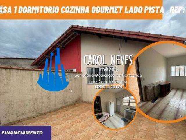 Casa 1 dormitorio cozinha  lado pista financiamento bancario mongagua