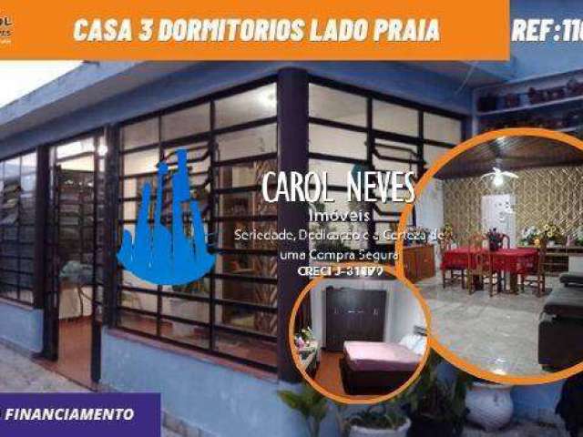 Casa 3 dormitorios lado praia financiamento bancario mongagua