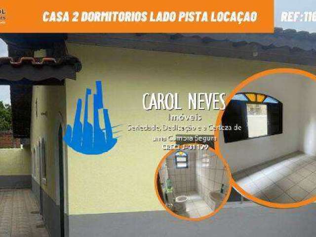 Casa 2 dormitorios lado pista locaçao mongagua