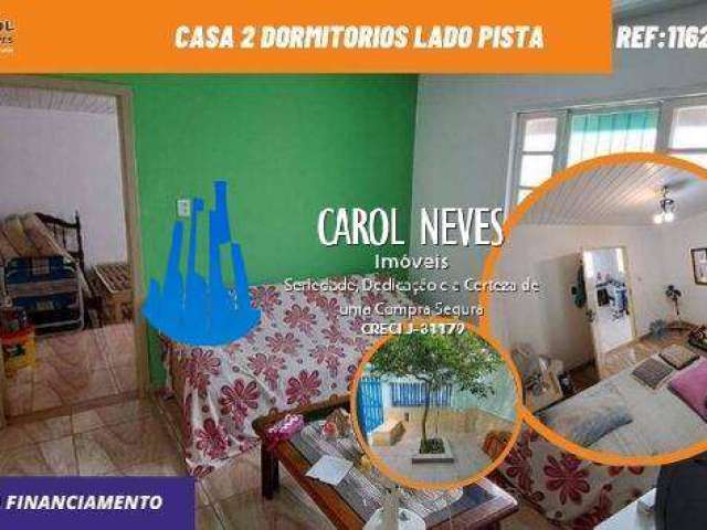 Casa 2 dormitorios lado pista financiamento bancario mongagua