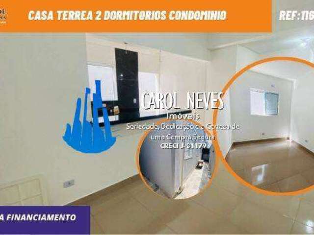 Casa terrea 2 dormitorios condominio financiamento sao vicente