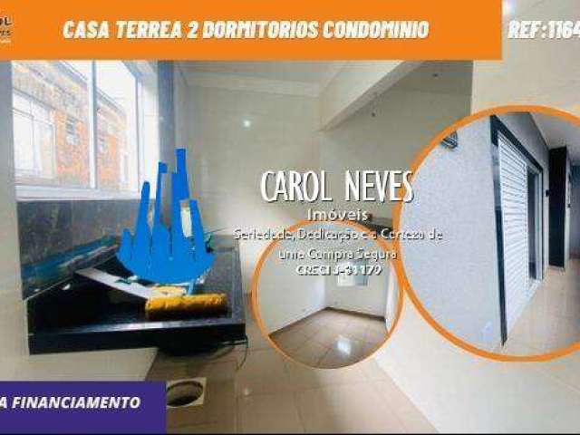 Casa terrea 2 dormitorios condominio financiamento sao vicente