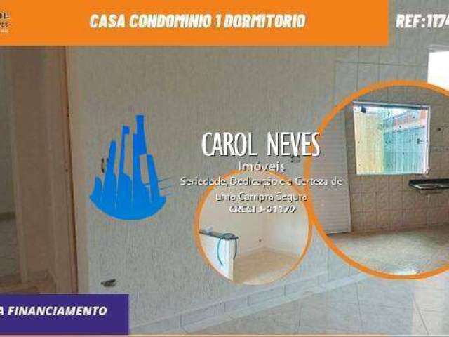 Casa condominio 1 dormitorio financiamento bancario mongagua