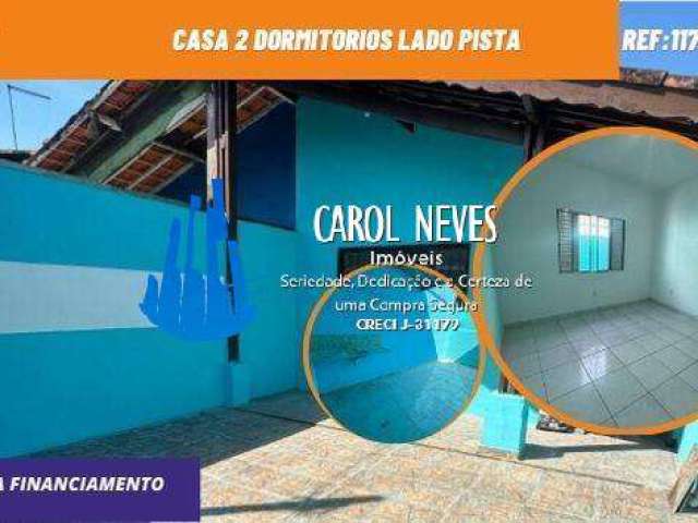 Casa 2 dormitorios lado pista financiamento florida mirim mongagua