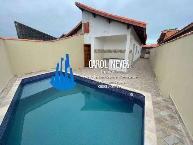 Casa nova 2 dormitórios piscina financiamento bancário mongaguá