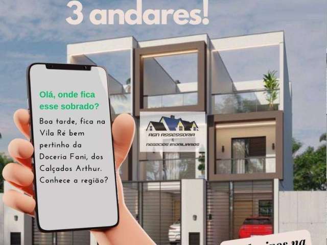 Sobrado com 3 dormitórios à venda, 186 m² por R$ 799.000 - Vila Ré - São Paulo/SP