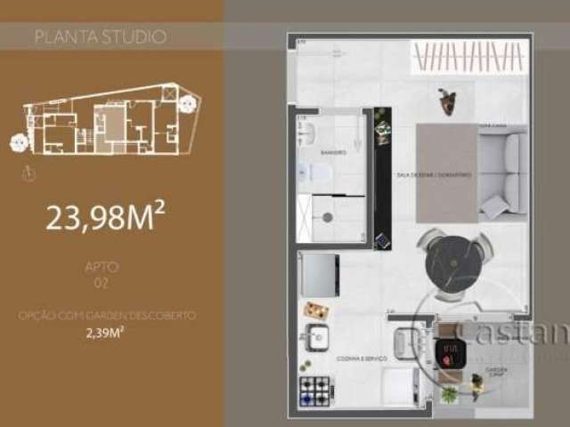 Apartamento com 1 quarto à venda na Rua Umuarama, --, Vila Prudente, São Paulo, 23 m2 por R$ 226.000