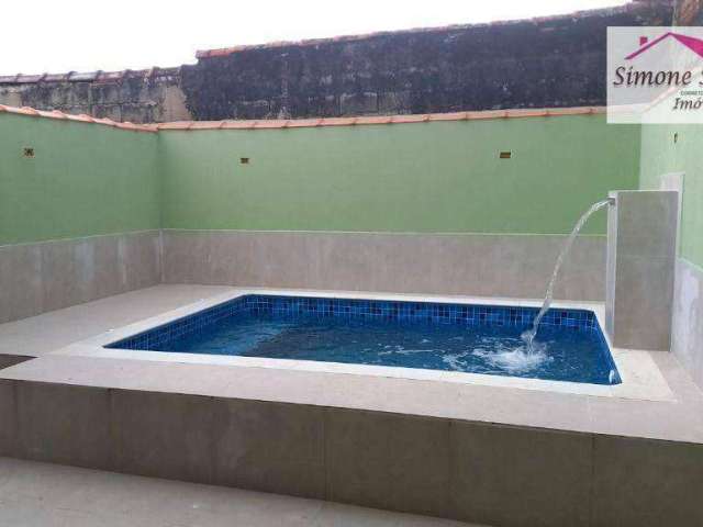 Casa nova com piscina á venda na cidade de MONGAGUÁ - SP por apenas R$359.000,00