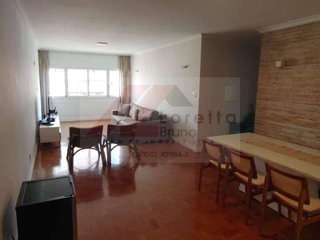 ela Vista, Apartamento 108m² MOBILIADO, 2 dormitórios, living amplo, lavabo, banheiro social, área de serviço, sem vaga de garagem. O prédio possui garagem terceirizada