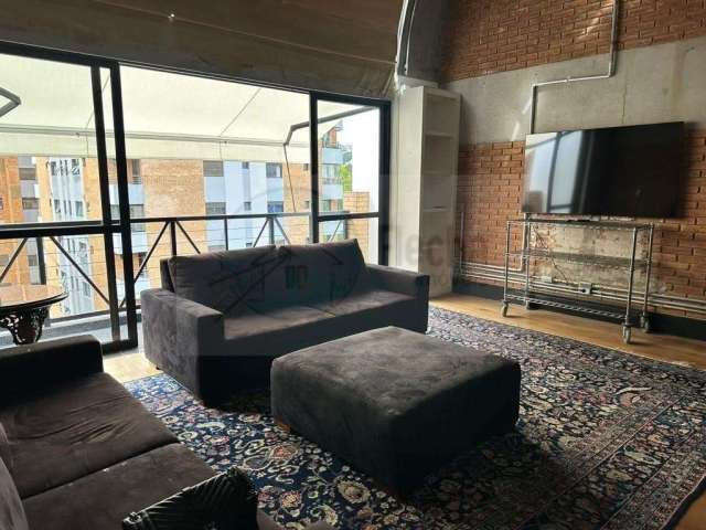 ardim Guedala - Lindo Loft Mobiliado 115m², 2 suítes, living amplo, ambientes integrados, piso de madeira, varanda, 2 vagas. Lazer completo. Localização nobre, próximo a estação SP Morumbi